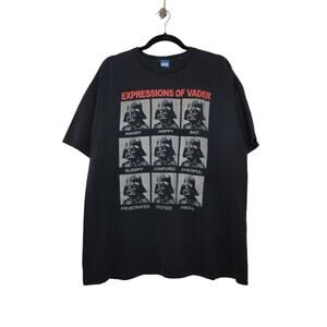 y2k Star Wars Faces Expressions of Vader Black XL Funny Obscure Pun Movie Promo
